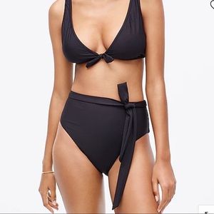 ⚓️J.Crew NWT Black High-Cut Waist Bikini Bottom